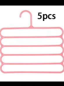 5pcs Multi-Functional Scarf Rack; 5-Tier Plastic Clothes & Pants Storage Rack; Non-Slip Scarf Holder; Scarf Organizer; Scarf Hanger - Multicolor - View 12