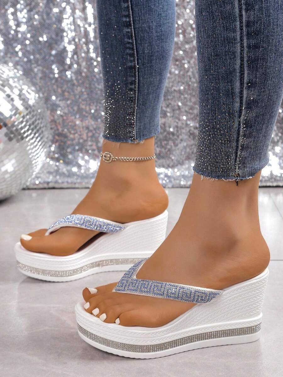 Mùa hè! Dép xỏ ngón đế xuồng Meteor thời trang và đa năng, sandal đế dày, trang phục đi biển, thoải mái và sành điệu cho cả ở nhà lẫn đi làm - Ai cũng yêu thích! - Màu xanh lam - Xem 1