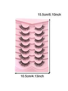 False Eyelashes Transparent Band Cat Eye Short Soft 3D Faux Mink Hair Natural Makeup Look (F36) - 黑色 - 查看 12