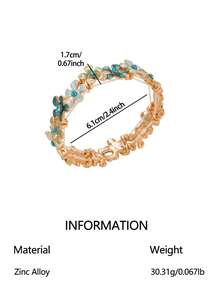Cring Coco 1 Lake Blue Flower Bracelet, Fashion Accessory, Zinc Alloy Enamel Glass, Bohemian French Sweet Pastoral Style, Perfect Gift For Women And Girlfriends, Suitable For Daily Wear, Gatherings, Parties, Vacation Season, Valentine's Day, Mother's Day, And Holiday Gifting - Lake Blue - View 12