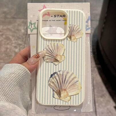 1 chiếc ốp lưng điện thoại bằng chất liệu TPU, họa tiết sọc xanh nước biển tươi mát, tương thích với Apple 17 Pro Max/17/16 Pro Max/15/13/12/11, S20 FE/A15/S24/A55, Note 11/Note 12/Note 13 Pro, ốp bảo vệ điện thoại mềm mại, chống rơi vỡ, bao phủ toàn diện.