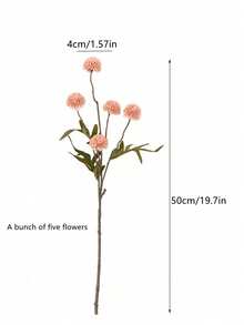 1 枝 5 支秋季蒲公英仿真花，丝绸花卉装饰，适用于客厅、餐桌 - 粉色 - 查看 3