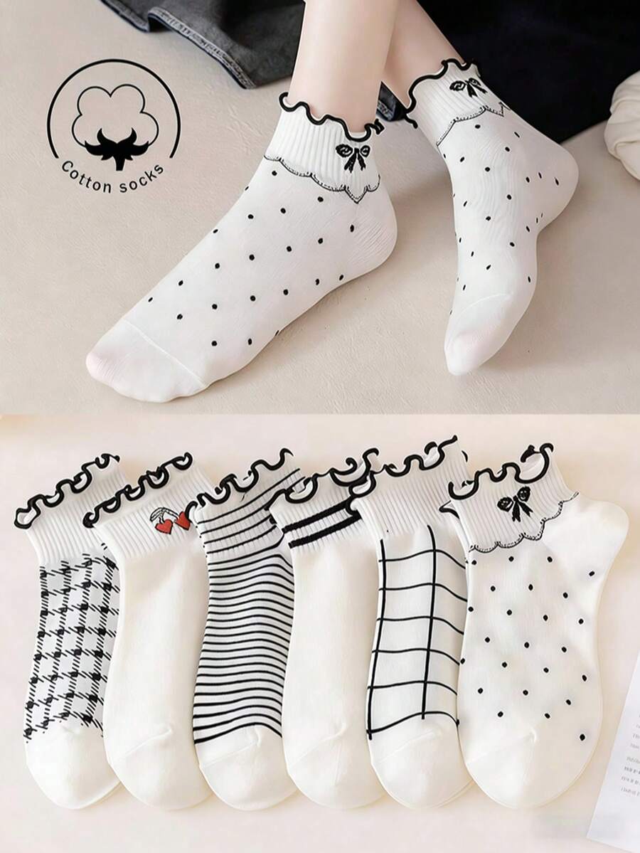 1/3/5/10 paires de chaussettes courtes pour femmes, chaussettes invisibles à motif cerise mignon, chaussettes de cheville, chaussettes grises, chaussettes pour femmes, chaussettes bateau pour femmes, chaussettes courtes d'équipage pour femmes, convenant à toutes les saisons, détails en maille respirante, absorbant l'humidité, douces et lisses, adaptées aux vacances, aux sports, aux tenues décontractées, professionnelles et quotidiennes, combinaisons de couleurs aléatoires - Multicolore - Voir 1