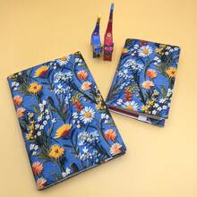 1pc Handmade Blue Background Chrysanthemum Fabric Book Cover, Notebook Journal Fabric Book Sleeve, Gift For Book Lovers, Couples, Family - Single Piece - View 4