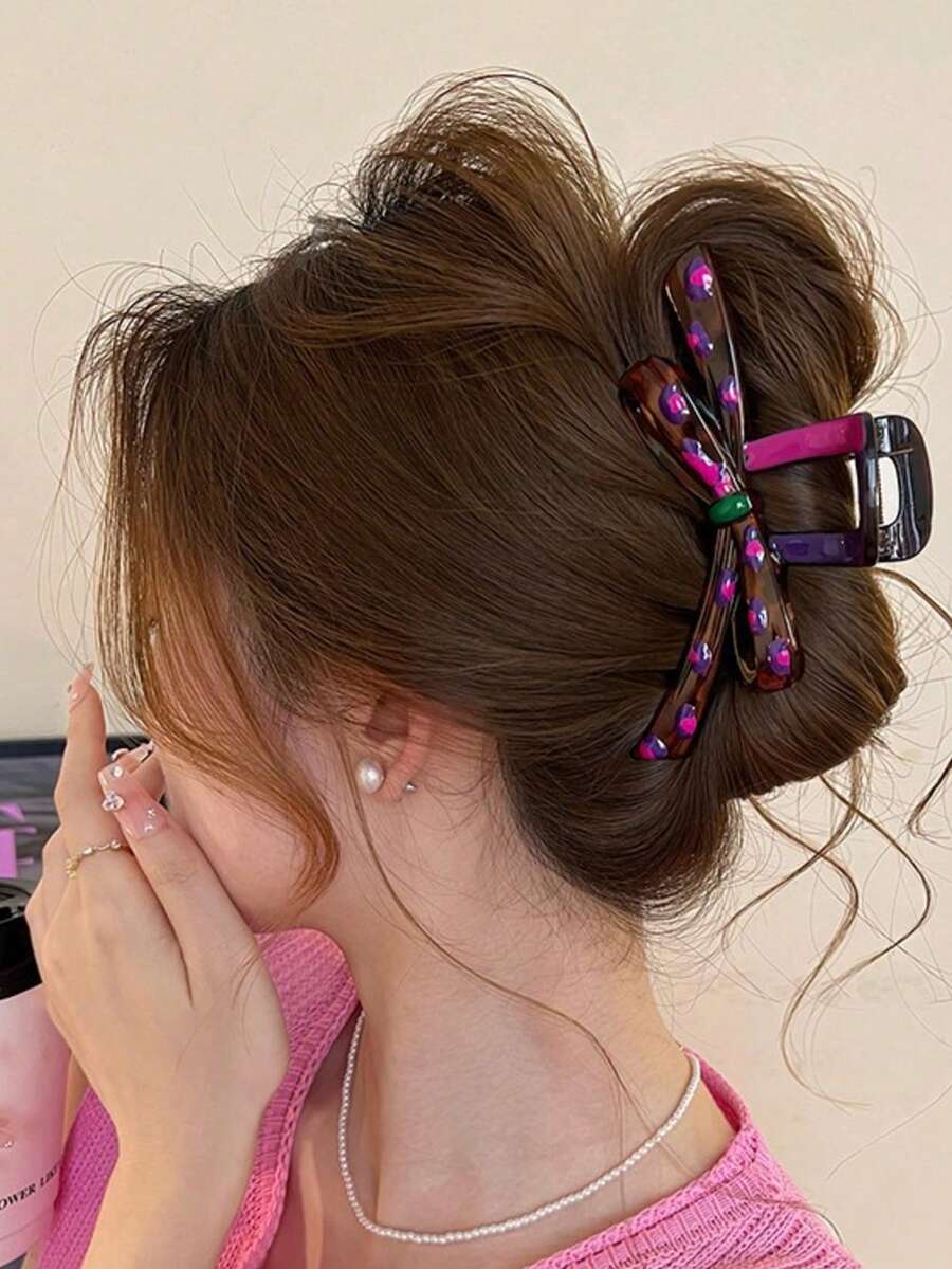 1pc Iridescent Dopamine Butterfly Claw Hair Clip, Suitable For Buns, Gentle On Hair, Comfortable To Wear, Ideal For Women's Daily, Casual, Dancing, Party, Travel And Special Occasions Hair Accessories,Fashion Claw Clips,Women Hair Clutch,Girls Hair Claw Summer Outfits Hair Clips