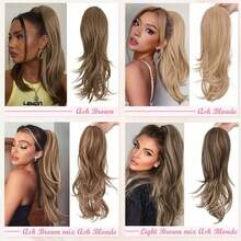 Clips para el cabello con pinza de mandíbula relajada y rizada en capas, accesorios para el cabello de invierno y vacaciones para mujer, pieza de cabello postizo con rizo natural y alta temperatura para coleta, pinza de cabello casual de Halloween, moda, accesorios para el cabello de niña, viaje, cumpleaños - Multicolor - Ver 7