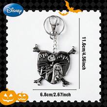 Monogram 1个迪士尼官方授权杰克·斯凯灵顿钥匙扣，可爱卡通时尚合金钥匙圈，可用于背包和车钥匙，创意装饰吊坠，可用于服装和房间装饰，是送给家人和朋友的完美圣诞节和生日礼物。 - 1 pc - 查看 6