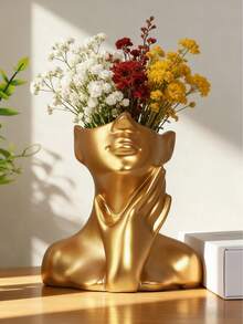 1件獨特藝術女性雕像花瓶，裝飾與功能兼備，居家必備裝飾，優雅手托下巴設計，適合客廳、臥室、電視櫃、檯面擺飾，熱門房間配件與家居裝飾禮物 - 多色 - 查看 2