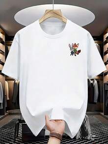 Licensed By Disney, Zootopia Animated Print-And Relaxed Nick, Comfortable Casual Men's Crew Neck T-Shirt, Daily Comfortable Wear Street Fashion , Essential For Disney Fans - White - View 2