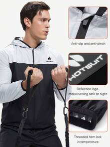 HOTSUIT Men's Sauna Jacket With Zipper, Fitness Gym Sweat Shirt, Workout Clothing - Light Grey - View 4