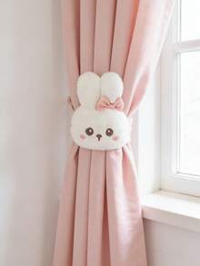 2 piezas/Juego Lindos Sujetadores de Cortina con Forma de Conejo de Poliéster Elástico para Decoración de Dormitorio y Guardería - Multicolor - Ver 1