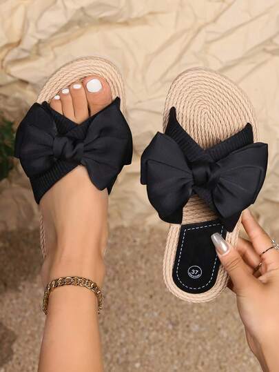 Women's Comfortable Flat Sole Fabric Open Toe Slide Sandals - Breathable EVA Insole, Slip-On Design, Solid Color, Vacation Style - Perfect For Summer Beach, Casual Outing, And Daily Wear
