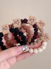 10pcs Stretchy Cute Rabbit Design Hair Ties, Versatile Daily Use, Great Mother's Day Gift - Multicolor - View 6