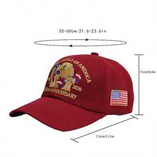 USA 250th Anniversary Embroidered Eagle Baseball Cap, Patriotic American Flag Adjustable Hat - A - View 6