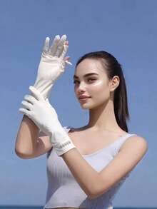 Women's UV Protection Sunscreen Gloves, Cloud-Like Smooth Silk Fabric - Cool Touch Feeling, Ultra-Thin Lightweight Breathable, Summer Outdoor Cycling Sun Protection Gloves, Practical And Useful Gift - Multicolor - View 3