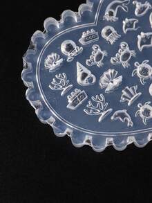 卡通海洋水母海星指甲矽膠模具 可愛海洋魚蟹指甲雕刻模具 海洋生物模板 手作 DIY 美甲配件 - 無色 - 查看 3