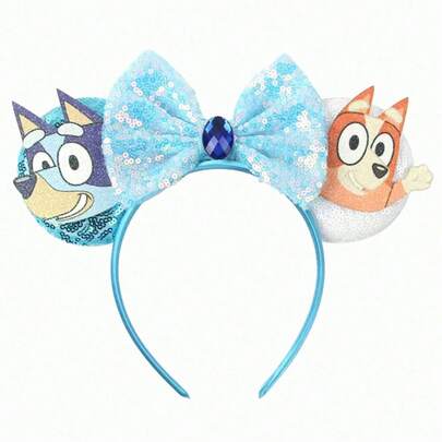 Bluey 1 pieza Diadema y cola de perro pastor lindo para fiesta de cumpleaños, disfraz de Halloween, accesorio de disfraz de plástico duro, perfecto para regalos de fiestas, regalos de Pascua, fans y amigos