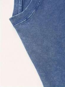 2026 Washed Cotton, Cute Tomato Party Print T-Shirt, High-Quality Wax-Printed Cotton Retro Fashion Brand T-Shirt, Unisex T-Shirt, Popular Daily Wear T-Shirt, Holiday Gift, Perfect Present, Graphic Tees Women, Graphic Tee, Shirts - 寶藍色 - 查看 4