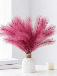 20 piezas/10 piezas Hierba artificial de espadaña estilo bohemio, flores falsas esponjosas de espadaña, relleno de plantas acuáticas para jarrones, decoración rústica del hogar y la cocina, decoración bohemia para habitaciones, bodas y fiestas (rosa rojo) - Rosa Fucsia - Ver 3