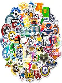 50 pezzi Adesivi impermeabili per Coppa del Mondo di calcio, trofeo di calcio, tema sportivo, per borraccia, bagaglio, auto, accessori, scrapbooking, forniture per feste di calcio, decorazioni per Juneteenth - A - Visualizzare 5