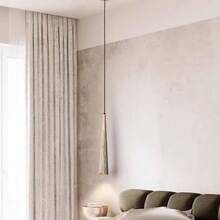 ZHUO LANG DA 1pc Concrete Linear Pendant Light, G9 Bulb Base Modern Industrial Hanging Cement Lamp, Suitable For Kitchen Island, Dining Room, Bedroom Nightstand, Small Pendant Light (Excluding Light Source And Bulb) - Grey - View 12