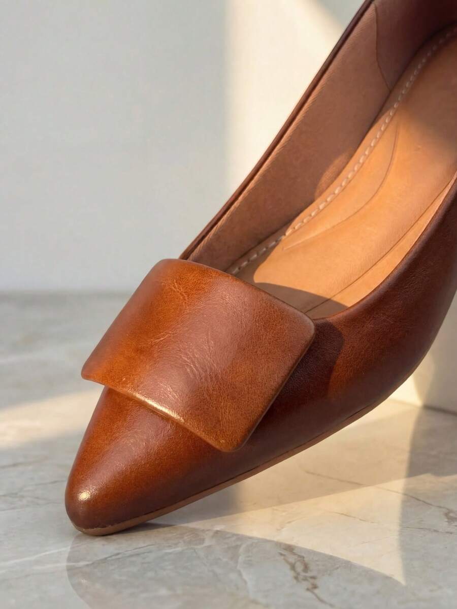 Women's Buckled Destroyed Caramel Covered Sneakers - Rust Brown - View 1