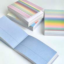 Rainbow Gradient & Stripe Memo Pad Set, Aesthetic Lined Notebook For Journaling, Study & Planner Organization - one-size - View 1