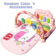 健身拱门玩具，音乐踏步钢琴爬行垫，这款趣味十足且寓教于乐的健身拱门玩具定能吸引您的宝宝，是圣诞节、生日、万圣节或复活节的绝佳礼物。配件颜色随机。 - 彩色 - 查看 11