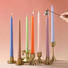 4pcs 25cm Nordic Style Threaded Candles, High-Quality Atmosphere Candles, Suitable For Romantic Dinners, Home Decor, Photography Props, Party/Restaurant Decoration, Perfect Gift Choice, Daily Use, Wedding Souvenirs, Picnics, And Home Dining Table Decor - 25CM Spiral - View 9