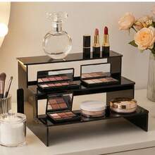 3-Tier Black Acrylic Stepped Display Rack, Perfume Organizer, Party Cupcake Stand, Suitable For Home Display Storage, Party Decoration - Multicolor - View 3