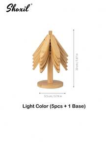shoxil 3/5pcs Wooden Tree-Shaped Heat Insulation Coasters Set, Heat Resistant Tabletop Mats, Kitchen & Dining Room Cup Mats, Home Decor - Cup Holder - View 14