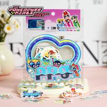 THE POWERPUFF GIRLS 20pcs Anime Theme Cute Sticker Set, Including Bubble, Flower And Little Girl Characters, Colorful And Fun, Suitable For School Supplies, DIY Crafts, Gifts, Etc., Perfect For Fans - A - View 3