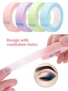 6pcs Eye Shadow Tapes, Eye Shadow & Eyeliner Auxiliary Tools, Eye Makeup Setting Gel, Eye Makeup Protective Tapes, Professional Eyelash Tapes, Adhesive Cloth Eyelash Tapes, Breathable Micro-Hole Cloth Eyelash Extension Tapes, Eyelash Lifting Tapes, Breathable Low-Irritation Eyelash Isolation Membrane - Multicolor - View 3