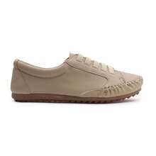 Comfortable Women's Lightweight Sneakers, Easy To Put On, Fashionable Moccasins/Shoes - 米色 - 查看 3