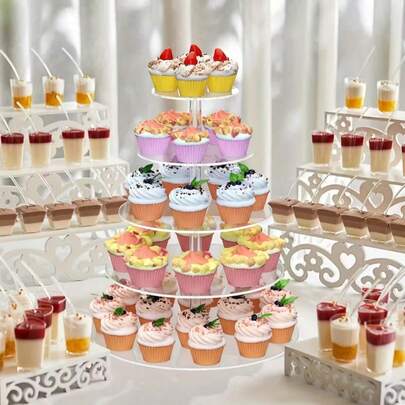Multi-Tier Acrylic Cake Display Stand, Dessert Food Holder For Wedding, Birthday Party