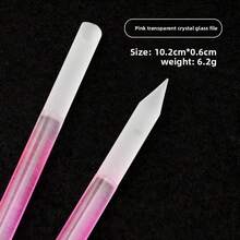 1pc Glass Nail Manicure Stick Cuticle Pusher Nail File Double Sided Crystal Glass Nail Manicure Tools For Women Men - Multicolor - View 9