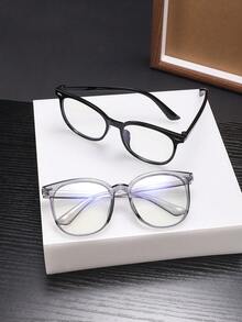 2 PCS Men's Square Large-Frame Glasses Frame Transparent And Clear Lenses Snug Fit With Pressure-Free Comfort Casual Style For Daily Office With Glasses Box - Multicolor - View 4