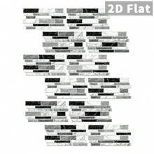 24 PCS Marble Texture Wall Stickers PVC Crystal Film Waterproof Oil-Proof Decals For Kitchen Bathroom Home Decor - 多色A - 查看 3