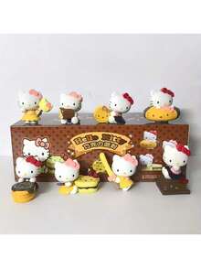 SANRIO Búp bê nhồi bông hình mèo con - Hộp bí ẩn chủ đề bánh rán sô cô la mini dễ thương, vật trang trí tinh tế phù hợp để trang trí bàn làm việc/trang trí nhà cửa/xe hơi, món quà thời trang hoàn hảo cho các dịp lễ hoặc sinh nhật. - Nhiều màu - Xem 11