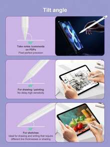 Compatible 10.2" 7th/8th/9th Gen, Air 4th/5th Gen 10.9", Air 11" M2/M3, Pro 11", Air 13", Pro 12.9" (2018-2022) Stylus Pen, 120mAh Battery, High Precision, White - Multicolor - View 4