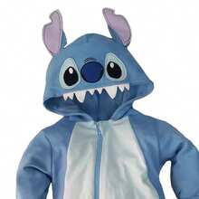 Disney Lightweight Cotton Romper With Hat For Baby - Dusty Blue - View 3