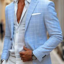 Chaqueta casual de traje para hombre - Solo la chaqueta - Azul cielo - Ver 3