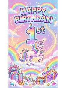 Fondo de banner de fiesta de cumpleaños con tema de Frozen, impresión de patrón de castillo, adecuado para el 1er cumpleaños, decoración del hogar para fiesta de cumpleaños - A - Ver 22