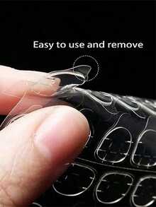 1200片/50张果冻凝胶美甲贴纸，超薄美甲贴纸，透明双面胶，可重复使用，用于美甲装饰，适用于按压式美甲，美甲贴纸套装，DIY美甲贴纸 - 軍綠色 - 查看 4