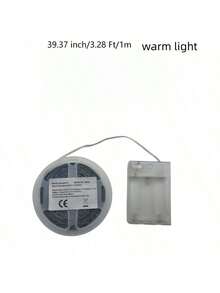 LQHZMYY 1條LED燈條，2色溫，自黏式，可裁剪，電池供電（不含電池），適用於電視背光、梳妝台、櫥櫃、居家、裝飾畫、節日與日常裝飾、電腦氛圍燈、縫紉機燈、電視背光燈條、床頭夜燈、節日裝飾燈、櫥櫃補光燈 - 彩色 - 查看 14