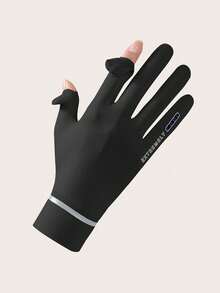 1 Pair UV Protection Gloves, Lightweight Silky Fingerless Design, Anti-Slip Touchscreen Gloves For Driving, Cycling, Summer Season - A - View 7