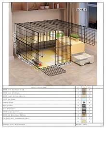 Modular Kitten Cage With Drawer Litter Box, Independent Toilet, Indoor Cat Fence - Multicolor - View 19