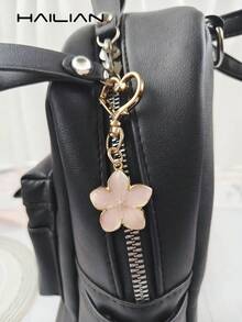 HAILIAN 1个合金材质樱花造型心形钥匙扣，轻巧优雅，樱花造型，适合作为包包挂件、汽车钥匙链、情侣生日节日礼物、钱包挂饰、可爱少女心物品、汽车必备用品、汽车装饰品 - 粉色 - 查看 5