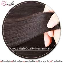 Thick Nano Ring Loop 100% Human Remy Hair Pre Bonded Keratin Fusion Tip Micro Bead Hair Extensions 1g/Strand 50g/Set Straight Pelucas De Cabello Humano 14"16"18"20"22"24" Black/Brown/Blonde Balayage Highlight 35cm 40cm 45cm 50cm 55cm 60cm - #24 Natural Blonde - 查看 8