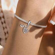 1pc 925 Sterling Silver Infinity Tree Of Life Charm Bead, Suitable For Women Bracelet Bangle DIY Jewelry Making And Daily Decoration - Beads 2 - View 2